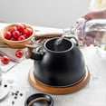 thumbnail image 4 of Stove Top Whistling Kettle, Stainless Steel Tea Kettle Teapot With Wood Pattern Folding Handle For Gas Stove Induction, 3l A, 4 of 5