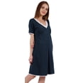 thumbnail image 2 of Inkmeso Solid Nightgown Dress For Women Nightwear Lace short sleeve Loungewear Tunic, 2 of 7