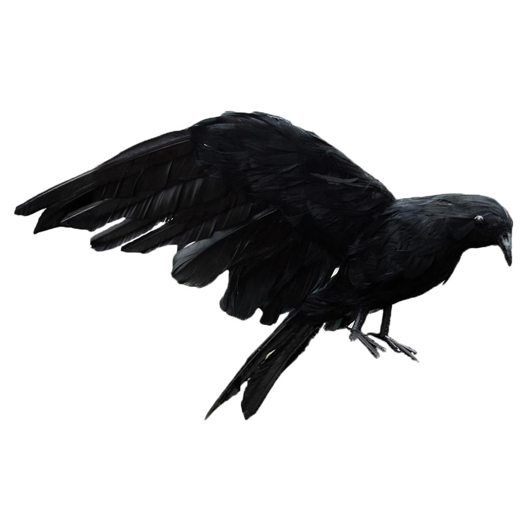Realistic Crow Statue Artificial Bird Raven Sculpture home and garden Yard Decor