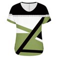 thumbnail image 4 of Blusas de Manga Corta Casuales para las Mujeres Imprimir V-Cuello Suéter Blusa de Poliéster Sudadera de Moda, Top de las Señoras para Invierno Primavera Uso Diario, 4 of 6