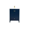thumbnail image 3 of Elegant Decor Aqua 24" Steel and Solid Wood Bathroom Vanity in Blue, 3 of 8