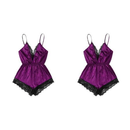 (2-Pack) Rinsvye Fashion Women Sexy 5X Sexy for Plus Size Women Girl V-Neck Lace Splice Sexy Fishnet Dress for Women Bodysuit Sleepwear Bodydoll