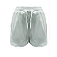 thumbnail image 4 of Xihbxyly Linen Shorts for Women, Womens Lightweight Shorts Casual Baggy Trendy Short Elastic Waist Drawstring Comfy Shorts with Pockets Gray XL, 4 of 7