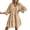 Khaki, variant on Women's V Neck Puff Sleeve Cake Dress Solid Color Short Sleeve Flowy Tiered Midi Dress Spring Summer Casual Party Beach Wear
