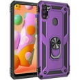 thumbnail image 2 of Samsung A11 Case,Galaxy A11 Case,  Grade Heavy Duty  Protection Phone Case Cover with HD Screen Protector  Ring Kickstand for Samsung Galaxy A11 (Purple  Case), 2 of 10