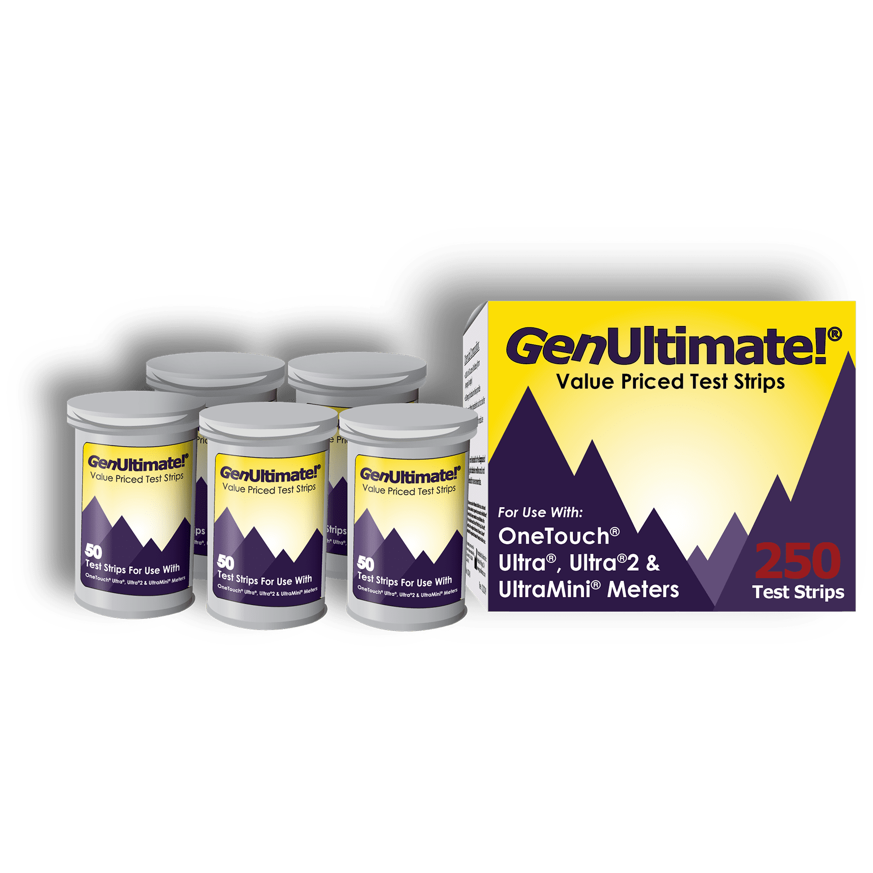GenUltimate!® 250 Test Strips For Use With Ultra, Ultra2, and