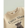 thumbnail image 6 of Toddler Kid Baby Boy 2Pcs Clothes Set 6M 12M 18M 24M 3Y Long Sleeve Letter Cattle Print Sweatshirt Solid Trousers, 6 of 9
