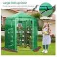 thumbnail image 3 of 7 x 6 x 7.5 FT Walk-in Greenhouse, Large Outdoor Heavy Duty Greenhouse with PE Cover, Mesh Window & Roll-Up Door, Portable Greenhouses for Plant Gardening, 3 of 9