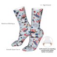 thumbnail image 4 of Xecao I Love USA Print Fashion No Heel Casual Crew Socks Cushioned Breathable for Men Women - Moisture wicking,Not easy to fade Suitable for daily, 4 of 7
