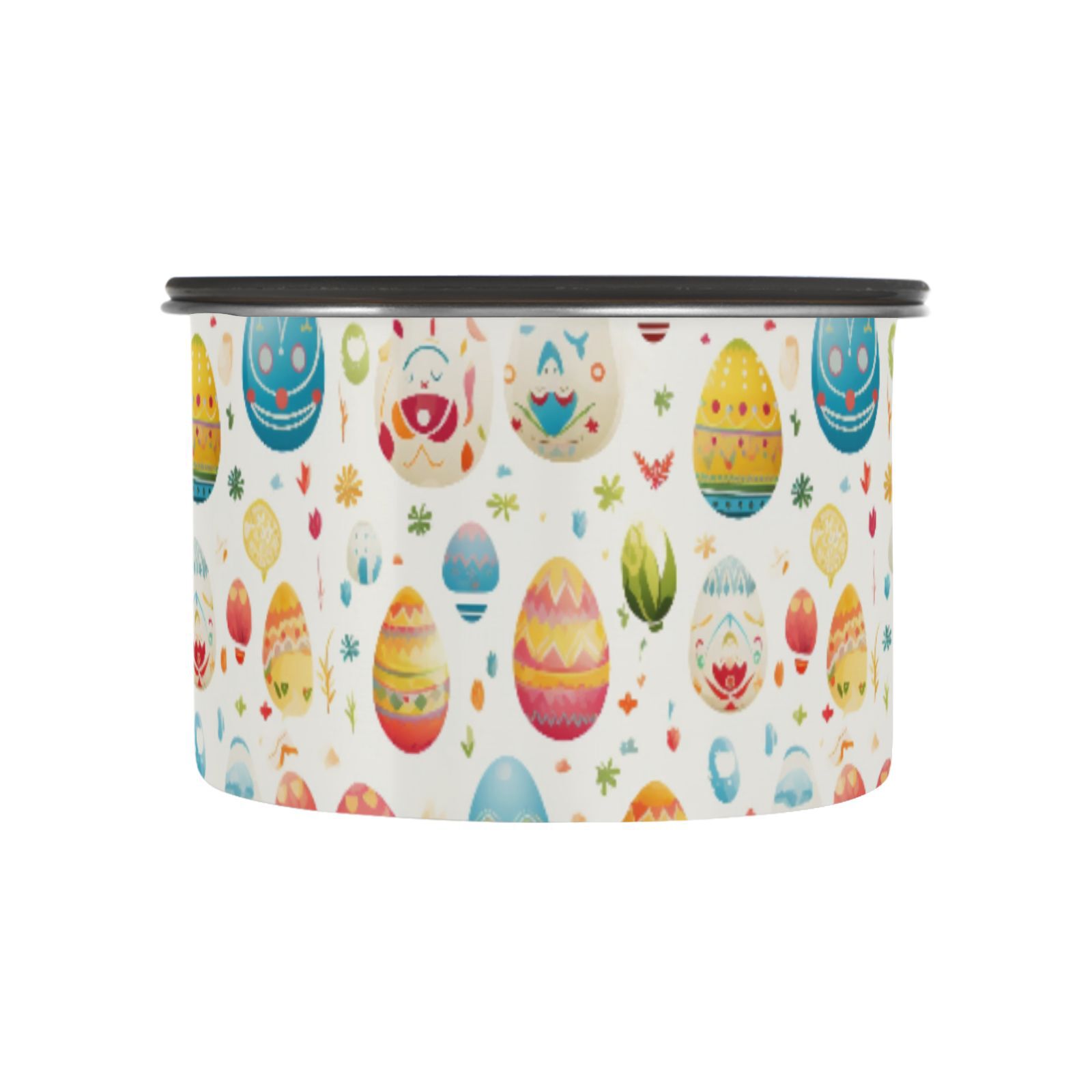 Easter Eggs & Flower Airtight Coffee Bean Canister 30oz Food Storage Containers with Lids For Gournd, Tea, Sugar, Flour, Rice, Cereal, Candy Cookie Jar