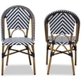 thumbnail image 3 of Baxton Studio Chaise d'Appoint Celie en Bleu Marine et Blanc (Lot de 2), 3 of 7
