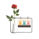 thumbnail image 1 of Festival de Pascua conejito lindo cultura Religion Botella de decoración de jarrones colgantes de flores rosas artificiales, 1 of 3