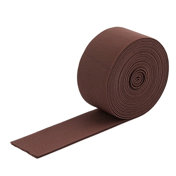 6 Yards Polyester Elastic Band Coconut Brown Elastic Ribbon Knit Elasticity Tape 2 Inch Wide Sewing Strap for Waistbands Pants Clothes and Crafts DIY