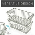 thumbnail image 2 of Smart Design Stacking Baskets with Handles - Set of 2- Medium - 12.63 x 5.5 Inch - Satin Nickel, 2 of 5