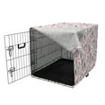 thumbnail image 3 of Paris Dog Crate Cover, Valentines Day Theme with Eiffel Kissing Couple Hot Air Balloon Wedding Concept, Easy to Use Pet Kennel Cover for Dogs, 35" x 23" x 27", Pale Pink Rose, by Ambesonne, 3 of 6