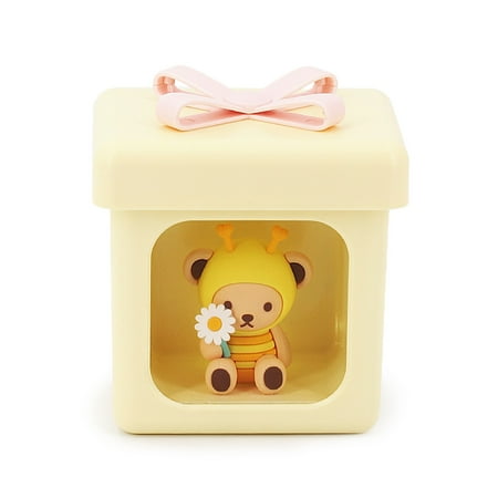 

Seyurigaoka Night Light USB Charging Teddy Bear Night Lamp LED Light Indoor Ornament for Bedroom Pink/Yellow/Green/Purple