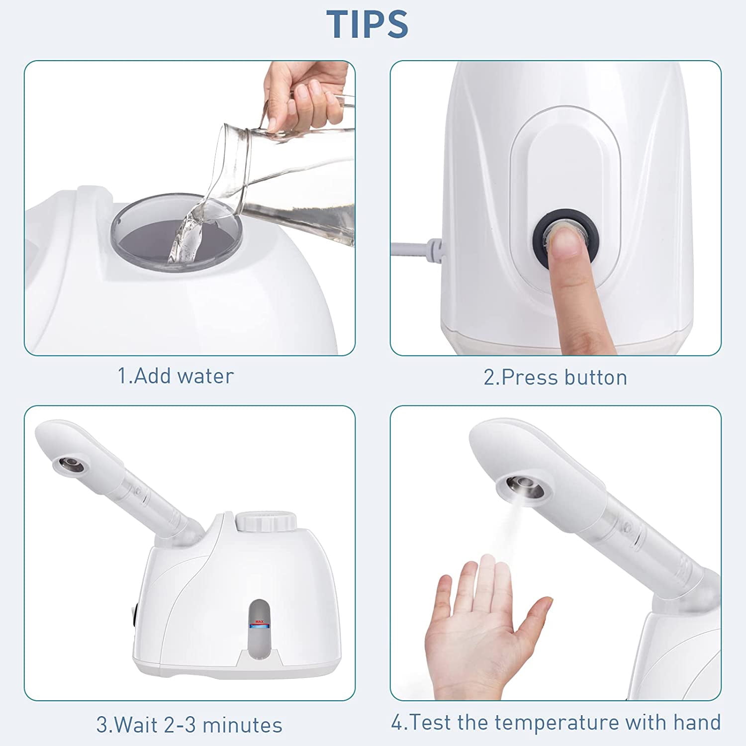 Portable Facial Steamer, Nano Ionic Face Steamer with 180