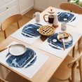 thumbnail image 5 of Blue Wolf Placemats Set of 8 Christmas Tree Forest Scissors Moon Night Place Mats Indoor Wipeable Table Mats Washable Cloth Dining Table Placemats for Kitchen Holiday Party Home Decor 13x19 Inch, 5 of 9