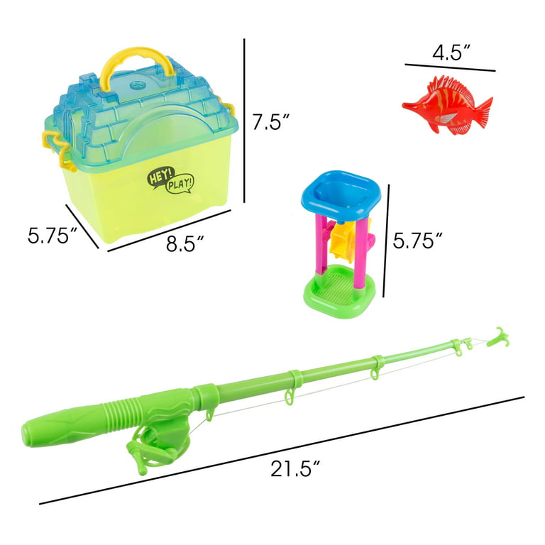 Hey! Play! Kids Toy Fishing Set - Complete Set for Pretend Play 