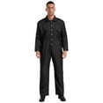 thumbnail image 1 of Runhomal Men's Long Sleeve Coveralls Dustproof Durable Button Up Work Overalls Jumpsuits Workwear Black S, 1 of 5