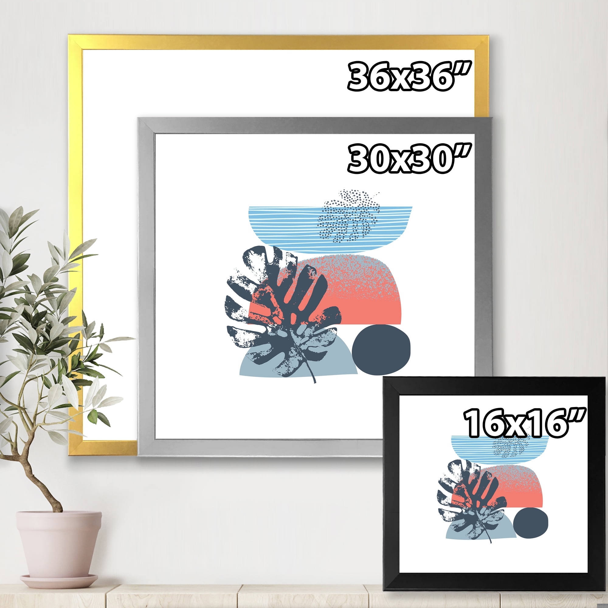 Designart 'Abstract Colorful Geometric Art Collage IV' Modern Framed Art Print