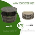thumbnail image 2 of Villeston Round Outdoor Sunbed with Canopy for Patio Backyard, Clamshell Combination with Elevated Coffee Table,Beige, 2 of 8