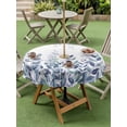 thumbnail image 4 of Outdoor Tablecloths with Umbrella Hole & Zipper, Spring Blue Eucalyptus Round Tablecloth 54 Inch, Botanical Green Leaf Country Waterproof Table Cloth, Patio/Pool/Picnic Table Covers, 4 of 8