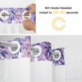 thumbnail image 5 of Spring Flower No Hook Shower Curtain with Snap in Liner Vintage Watercolor Purple Wisteria Floral Butterfly Waterproof Bathroom Shower Curtain with See Through Top Window for Bathtub 54" x 78", 5 of 9