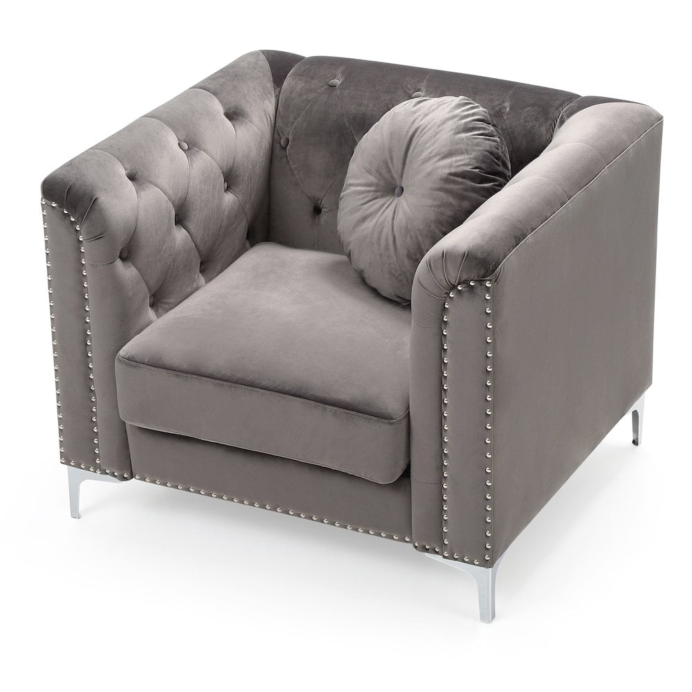 Glory Furniture Pompano Accent Chair in Dark Gray Color