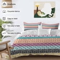 thumbnail image 3 of 3 Piece Boho Duvet Cover Set Full Size,Microfiber Comforter/Quilt Cover with Corner Ties and 2 Pillowcases,Colorful Striped Ethnic Geometric Modern Abstract Art All Season Bedding with Zipper Closure, 3 of 8