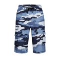 thumbnail image 6 of Awwp Men's Camo Cargo Shorts Lightweight Quick Dry Polyester Shorts Elastic Waist Casual Multi-Pocket Breathable Summer Outdoor Hiking Work Shorts Beige Size: L, 6 of 6