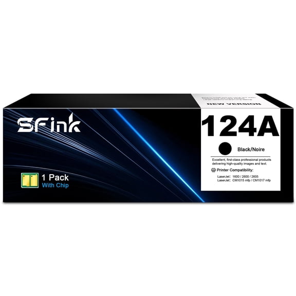 124A Q6000A Toner Cartridge Black 1-Pack Compatible for HP124 A Q6000A Toner for LaserJet 2600 1600 2605 1015 1017 Printer High Yield Ink