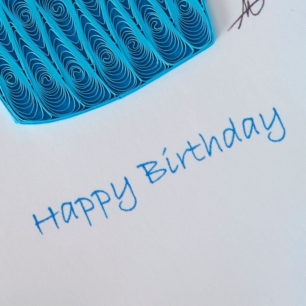 Vietnam Hand Quilled Paper Birthday Greeting Card