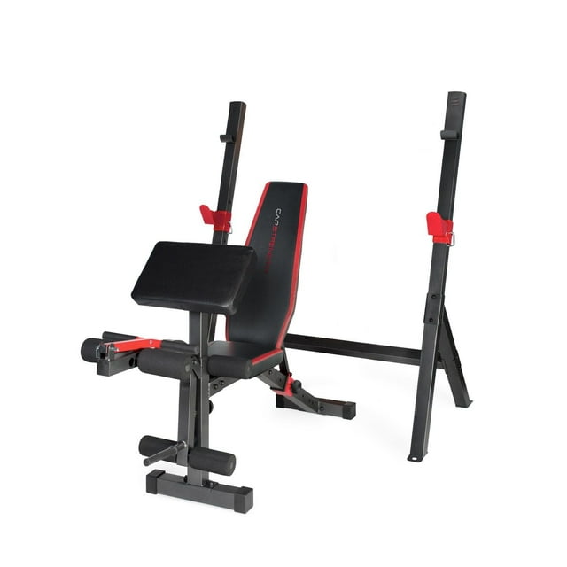CAP Strength 2 pièces Olympic Squat Rack and Bench combo avec Full Leg Developer et Preacher Pad