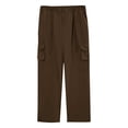 thumbnail image 4 of Yifymode Men Outdoor Cargo Pant Lightweight Tactical Pant Hiking Jogger Classic Fit Multi Pockets,Coffee 5XL, 4 of 5