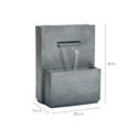 thumbnail image 6 of LuxenHome Cascading Gray with Speckled Black Rectangle 26-Inch Tall Resin Garden Fountain with Planter, 6 of 6