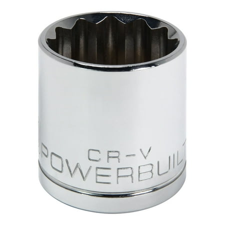 UPC: 0028907054186 | Powerbuilt 1/2 Inch Drive x 1-3/16 Inch 12 Point Shallow Socket – 642010