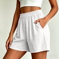 thumbnail image 5 of Utoimkio Women's Crinkle Gauze Shorts,Elastic High Waist with Button Detail Pockets, 5 of 7
