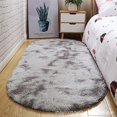 thumbnail image 1 of Manta de lujo ligera para la mesita de noche del dormitorio, manta para la mesita de noche de la sala de estar, alfombra de piso simple ovalada, alfombra antideslizante con efecto tie dye para, 1 of 6