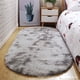 thumbnail image 1 of Manta de lujo ligera para la mesita de noche del dormitorio, manta para la mesita de noche de la sala de estar, alfombra de piso simple ovalada, alfombra antideslizante con efecto tie dye, 1 of 6