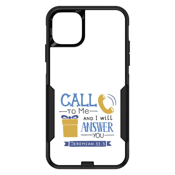 DistinctInk Custom SKIN / DECAL compatible with OtterBox Commuter for iPhone 11 Pro (5.8" Screen) - Jeremiah 33:3 - Call to Me and I Will Answer