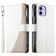 thumbnail image 1 of Funda cartera GANGXUN para iPhone 12 Pro , cuero PU con tarjetero, cremallera, correa de mano, soporte y protección 597°, 1 of 6