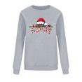 thumbnail image 4 of HOMBOM Gray Sweatshirts for Women Merry Holiday Christmas Xmas Hoodless Winter Graphic Adults Sweatshirt, 4 of 6