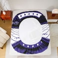 thumbnail image 5 of jejeloiu Rugby Game Gaming Full Size Sheets,Purple White Black Bed Sheets For Football Lover 4pcs, 5 of 7
