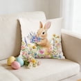 thumbnail image 3 of Easter Pillow Covers with Rabbits and Egg Patterns, Decorative Linen Throw Pillow Cases, Square Cushion Covers for Sofa Couch Home Holiday Decor, 3 of 6