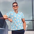 thumbnail image 4 of Pofeuu Cute Teeth Print Men's Loose Fit Midweight Short-Sleeve Pocket Polo-3X-Large, 4 of 6