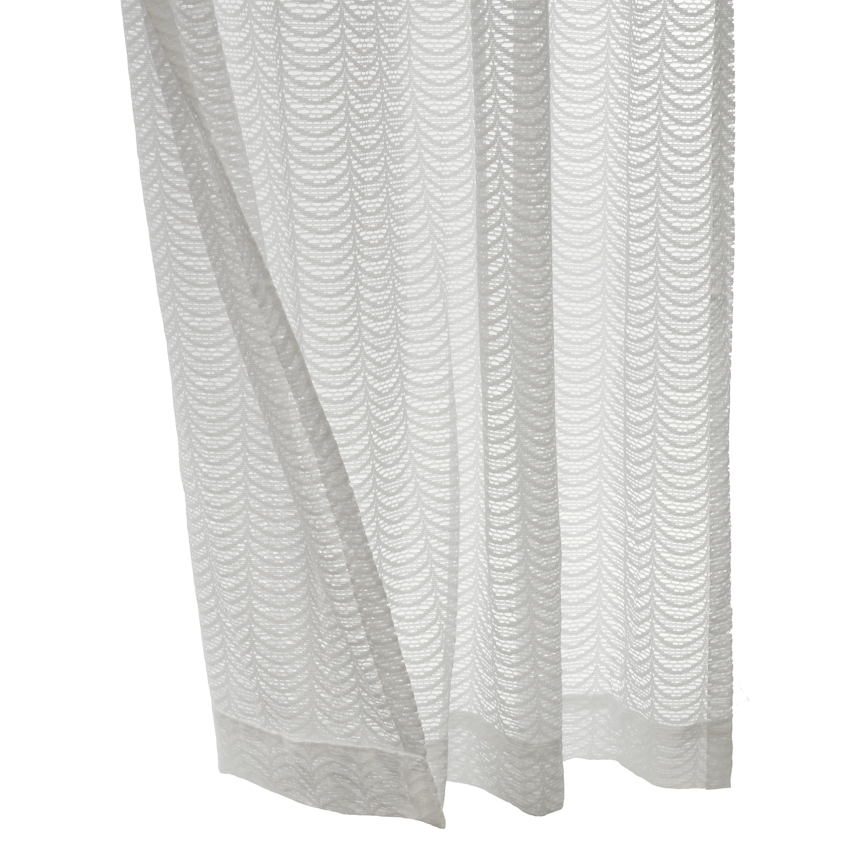 Elsa Modern Lace Grommet Curtain Panel 52" x 95" in White
