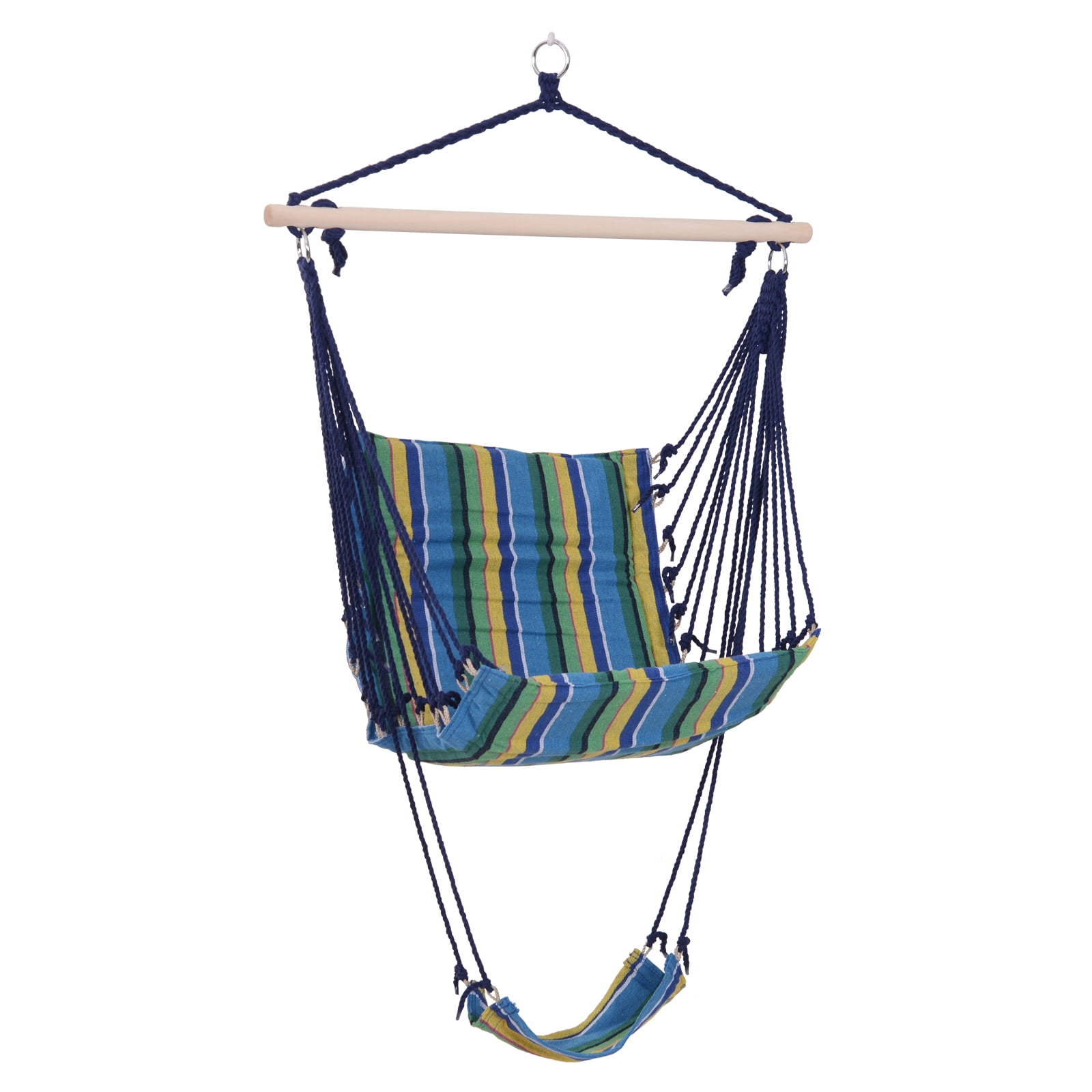 Details about   Outsunny Outdoor Hanging Rope Armrest Chair Garden Swing Seat Cushion Footrest 