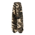 thumbnail image 6 of Men's Camo Cargo Jogger Pants Elastic Waist Drawstring Casual Loose Trousers with Multi Pockets Brown L, 6 of 8