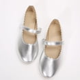 thumbnail image 3 of Rexoro Girls Mary Jane Shoes Shiny Patent Hook and Loop Ballet Flats with Flower Cutouts for Little/Big Kids School Party Dress Wear, 3 of 5